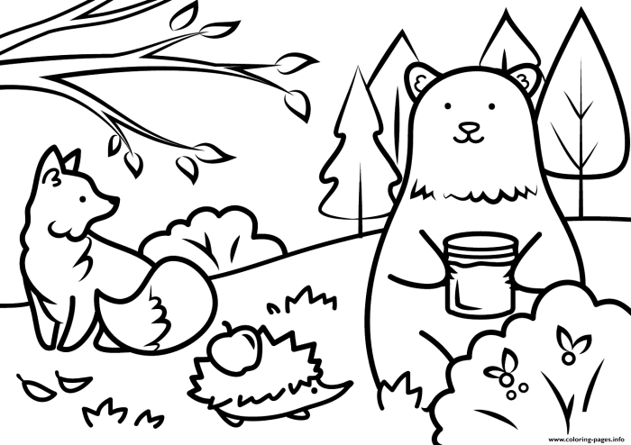 Fall animal coloring pages printable