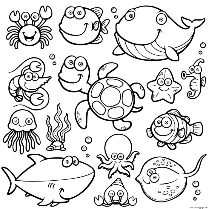 Free printable coloring pictures of sea animals