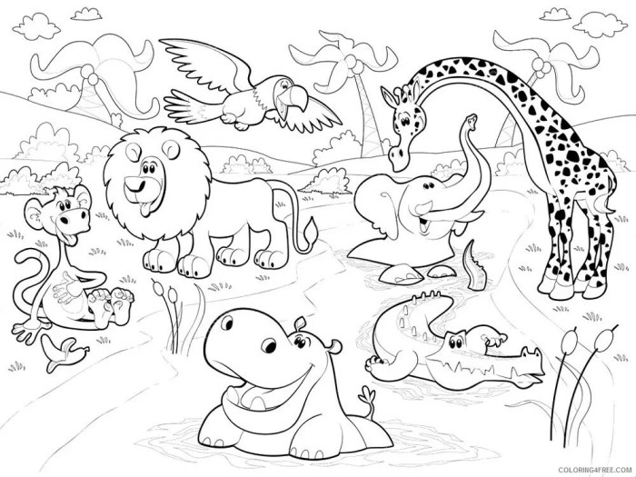 Free coloring pic of african animals