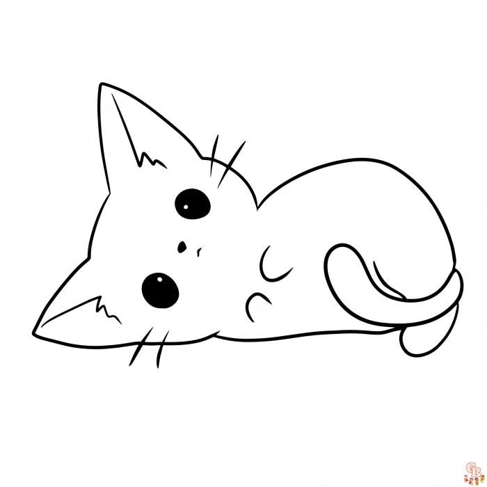 Anime cat coloring pages