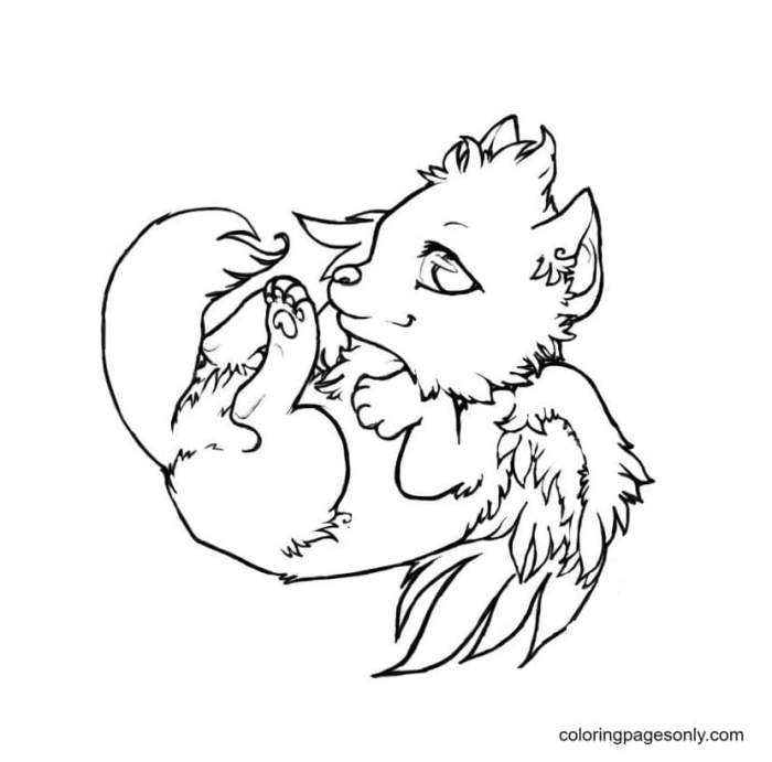 Firewolf anime baby wolf coloring pages