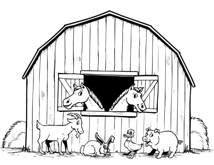 Farm animal coloring pages for kindergarten