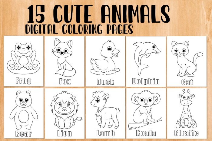 Educational coloring page on animals