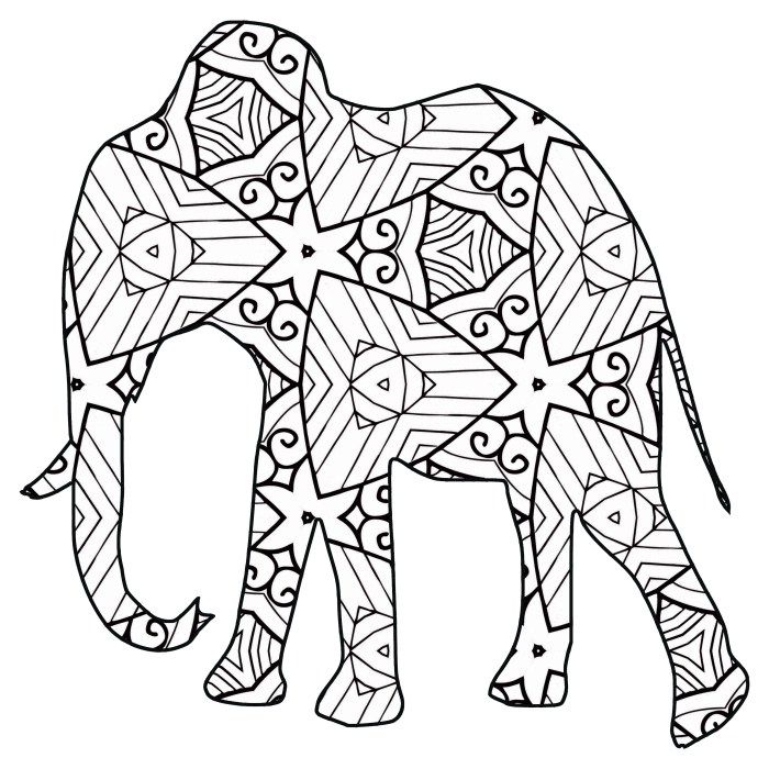 Geometric animal coloring pagwes