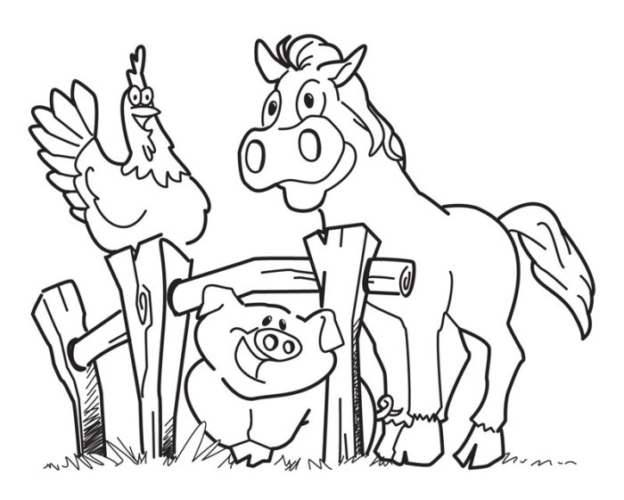 Farm animal coloring pge