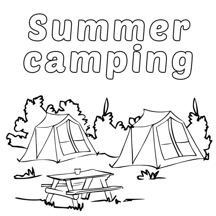 Camping coloring book printable