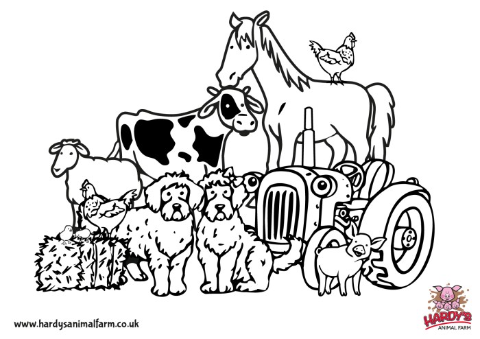 Farm with animals coloring pages