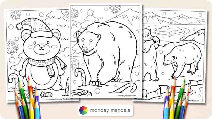 Polar animals coloring sheet