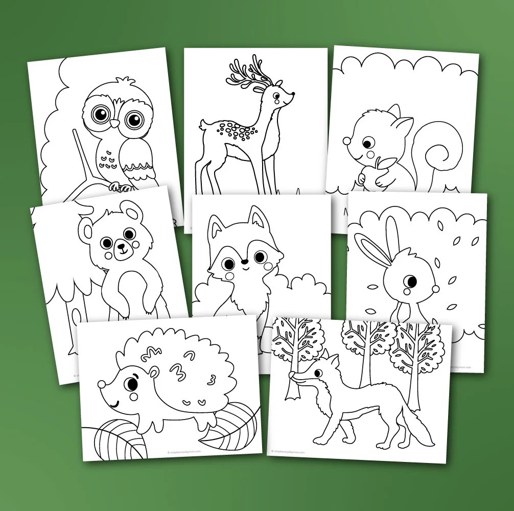 Free printable woodland animals coloring pages