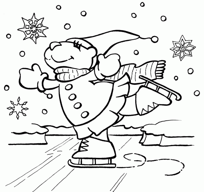 Coloring book winter scenes