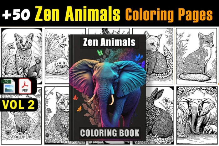 Zen animal coloring book