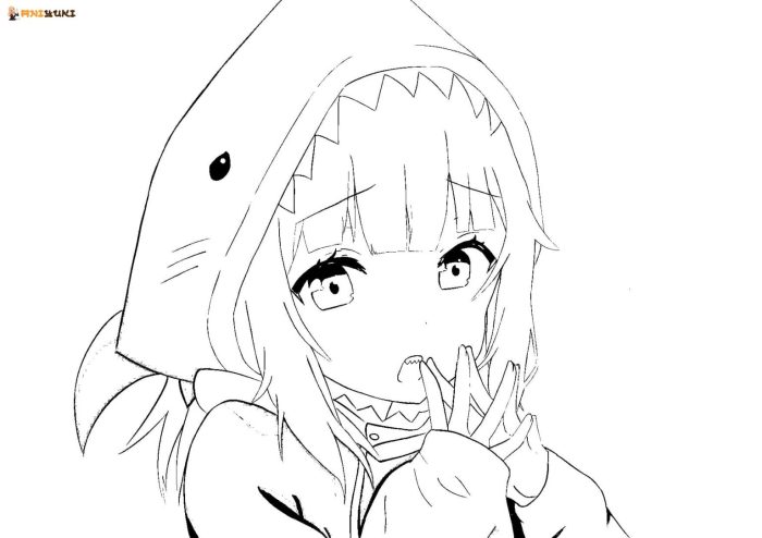 Detailed anime girls coloring pages