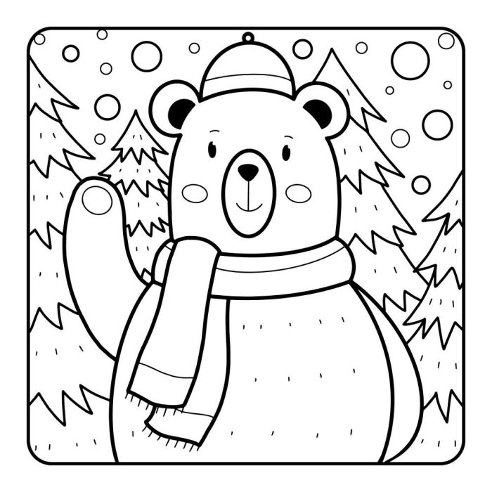 Easy animal christmas coloring pages