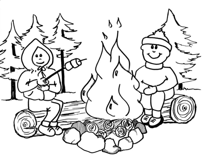 Camping coloring book printable