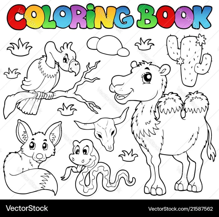 Desert oasis animals coloring pages