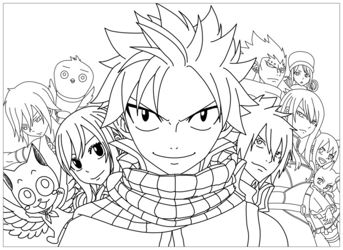 Fairy tail anime printable coloring pages