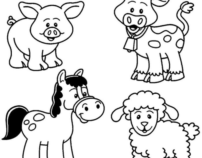 Farm animals preschool coloring pages