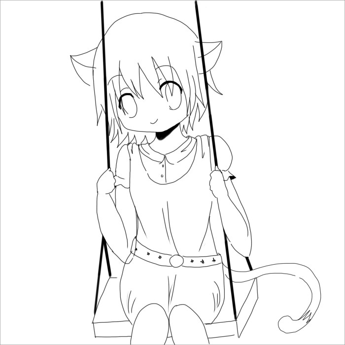 Anime cat coloring pages