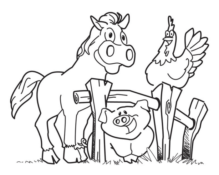 Free coloring pictures of farm animals