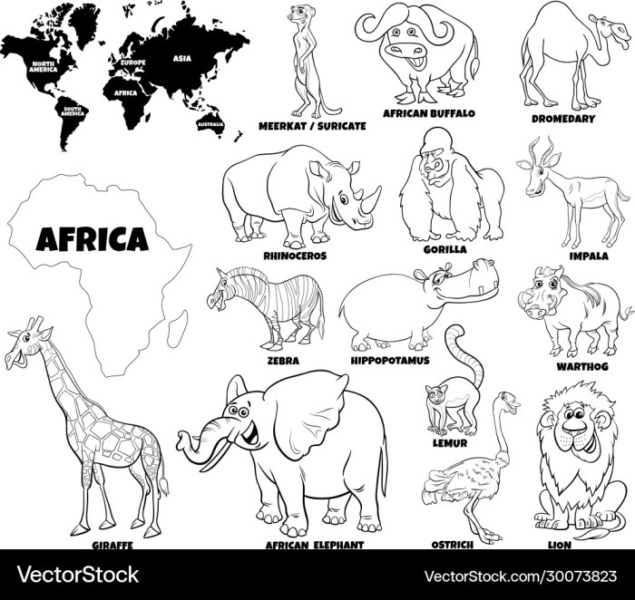 Free coloring pic of african animals