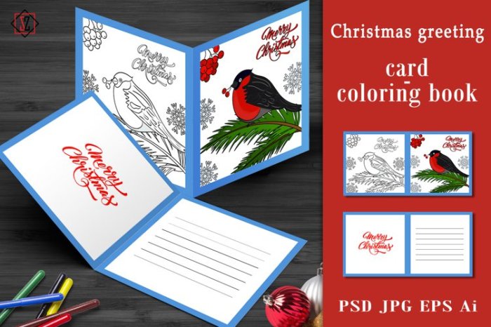 Christmas card coloring book