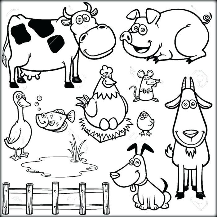 Free farm animal coloring pages for preschoolers