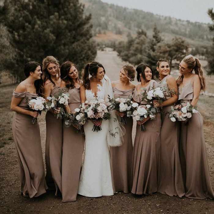 Brown dress for wedding guest