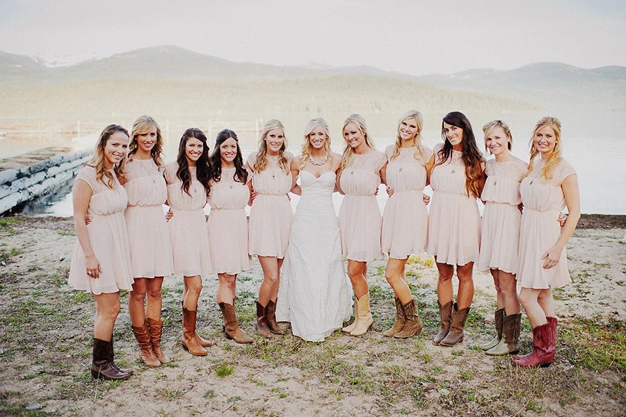 Country wedding dresses boots