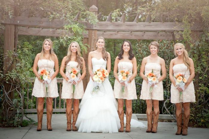 Country wedding dresses to wear with boots