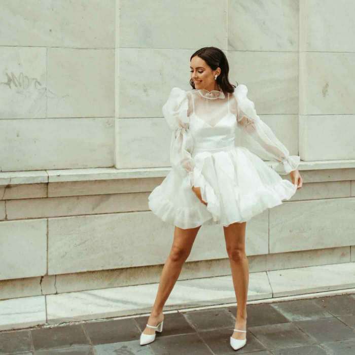 Short white dresses for wedding reception