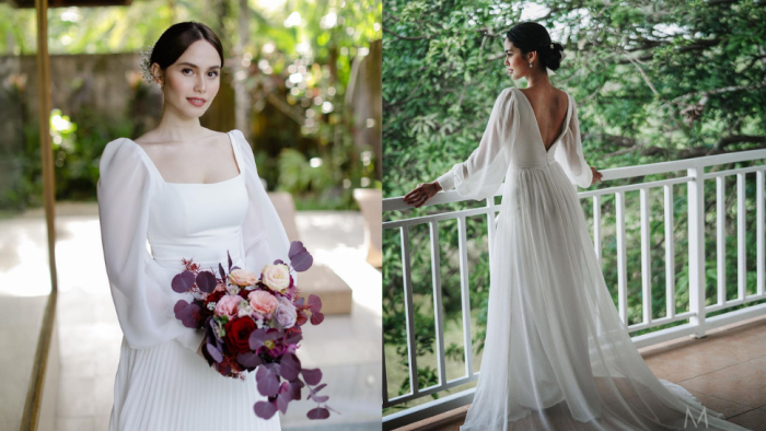 Simple flowy wedding dress